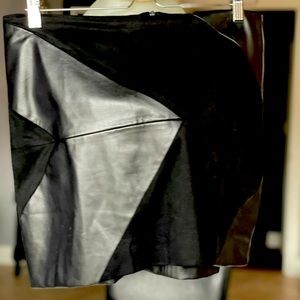 Pleather & suede skirt